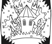 Coloriage Maison hant&eacute;e petite section