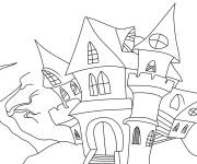 Coloriage Maison Hant&eacute;e styl&eacute;