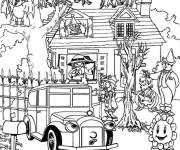 Coloriage Maison hant&eacute;e Trick or Treat