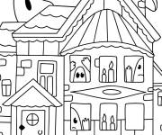 Coloriage Maison perdu du Halloween jpg