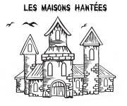 Coloriage Petit manoir pour Halloween