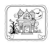 Coloriage Photo de maison hant&eacute;e