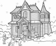 Coloriage Scooby Doo et ses amis dans une maison hant&eacute;e