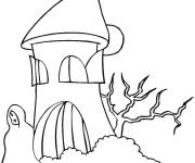 Coloriage Tour hant&eacute;e du fantome