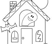 Coloriage Une jolie maison hant&eacute;e