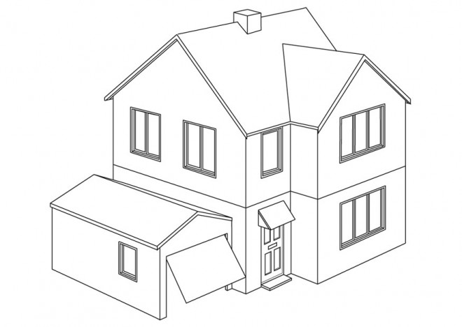  Coloriage  Maison  moderne  dessin  gratuit  imprimer