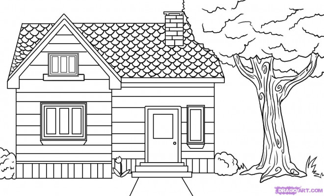 Coloriage Maison Simple à Découper Dessin Gratuit à Imprimer