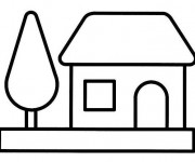 Coloriage Maison Simple vectoriel