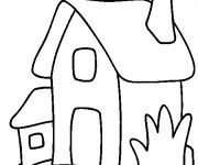 Coloriage et dessins gratuit Une Maison Simple à colorier à imprimer