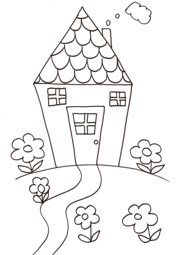 Coloriage Maison Avec Jardin Dessin Gratuit à Imprimer