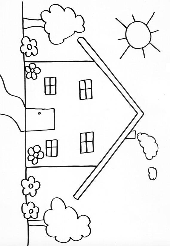 Coloriage Maison Très Simple Dessin Gratuit à Imprimer