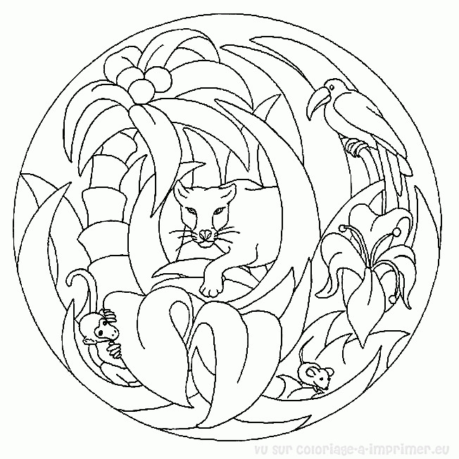 Coloriage Mandala Animaux Afrique Facile Dessin Gratuit à