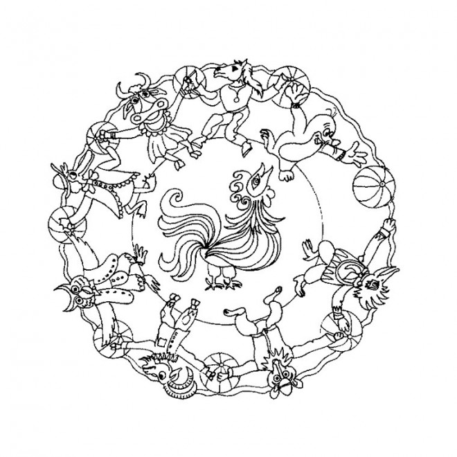 Coloriage et dessins gratuits Mandala Animaux adulte à imprimer