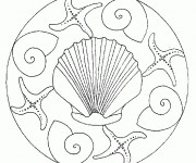 Coloriage Mandala Coquille magique