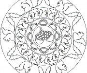 Coloriage et dessins gratuit Mandala Écureuil à imprimer