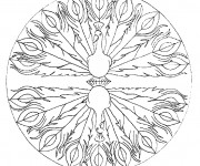 Coloriage et dessins gratuit Mandala Paon stylisé$ à imprimer