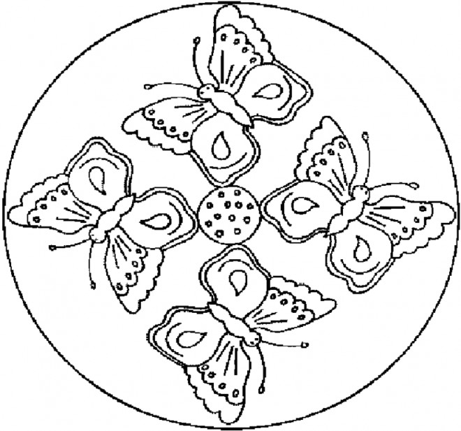 Coloriage Mandala Papillons dessin gratuit à imprimer mandala papillons