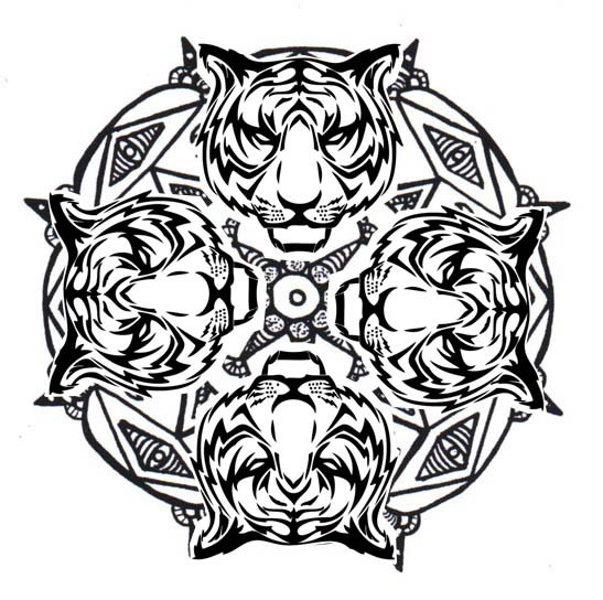 Coloriage Mandala Tigre Vecteur Dessin Gratuit à Imprimer