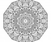 Coloriage Adulte Mandala fleuri