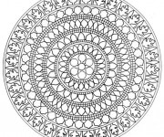 Coloriage et dessins gratuit Mandala Difficile asiatique à imprimer