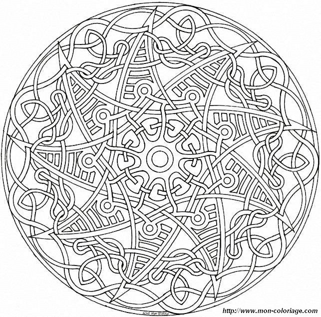 Coloriage Mandala Difficile sur ordinateur dessin gratuit à imprimer