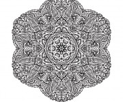 Coloriage et dessins gratuit Mandala Difficile vecteur à imprimer