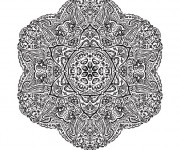 Coloriage et dessins gratuit Mandala Difficile vecteur à imprimer