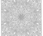 Coloriage et dessins gratuit Mandala en couleur pour les adultes à imprimer
