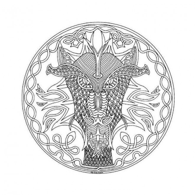 Coloriage Mandala Dragon Difficile Dessin Gratuit à Imprimer