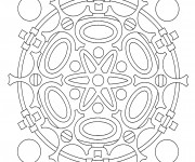 Coloriage et dessins gratuit Mandala Atome En Ligne à imprimer