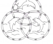 Coloriage Mandala Dauphins  En Ligne