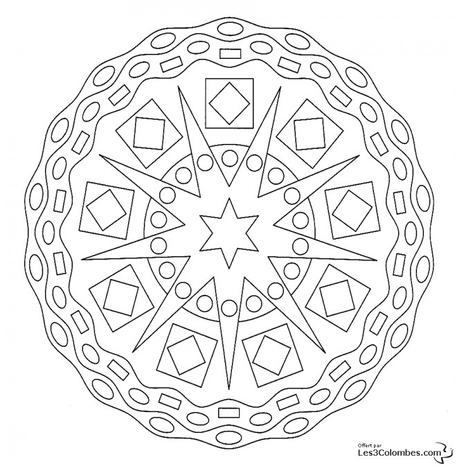Coloriage et dessins gratuits Mandala En Ligne dimensionnel à imprimer