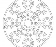 Coloriage et dessins gratuit Mandala En Ligne en couleur à imprimer