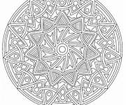 Coloriage Mandala &eacute;toil&eacute; difficile &agrave; d&eacute;couper