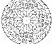 Coloriage Mandala Feuilles d'arbres