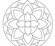 Coloriage Mandala Fleurs en noir et blanc