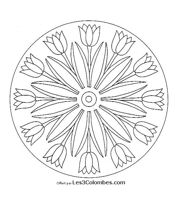 Coloriage Mandala Lotus Fleurs Dessin Gratuit à Imprimer
