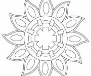 Coloriage Mandala soleil tr&egrave;s facile