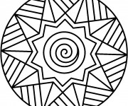 Coloriage et dessins gratuit Illustration Mandala Facile à imprimer