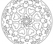 Coloriage et dessins gratuit Mandala Coeur à imprimer