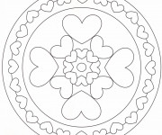 Coloriage Mandala Coeur maternelle