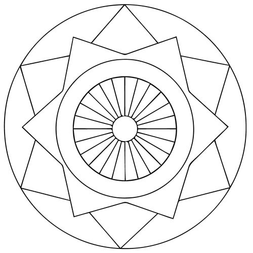 Coloriage et dessins gratuits Mandala en ligne simple à imprimer