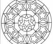 Coloriage Mandala &Eacute;toile difficile