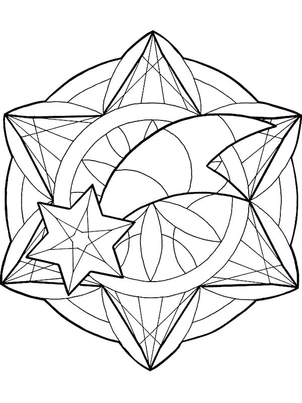 Coloriage et dessins gratuits Mandala Étoile magique Facile à imprimer