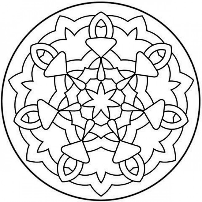 Coloriage Mandala Facile à Faire Dessin Gratuit à Imprimer