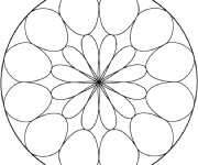 Coloriage et dessins gratuit Mandala Facile en cercle à imprimer