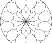 Coloriage et dessins gratuit Mandala Facile en cercle à imprimer