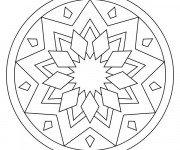 Coloriage et dessins gratuit Mandala Facile en noir et blanc à imprimer