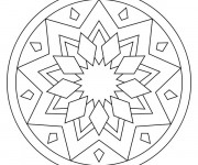 Coloriage et dessins gratuit Mandala Facile en noir et blanc à imprimer