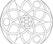 Coloriage et dessins gratuit Mandala Facile pour découpage à imprimer